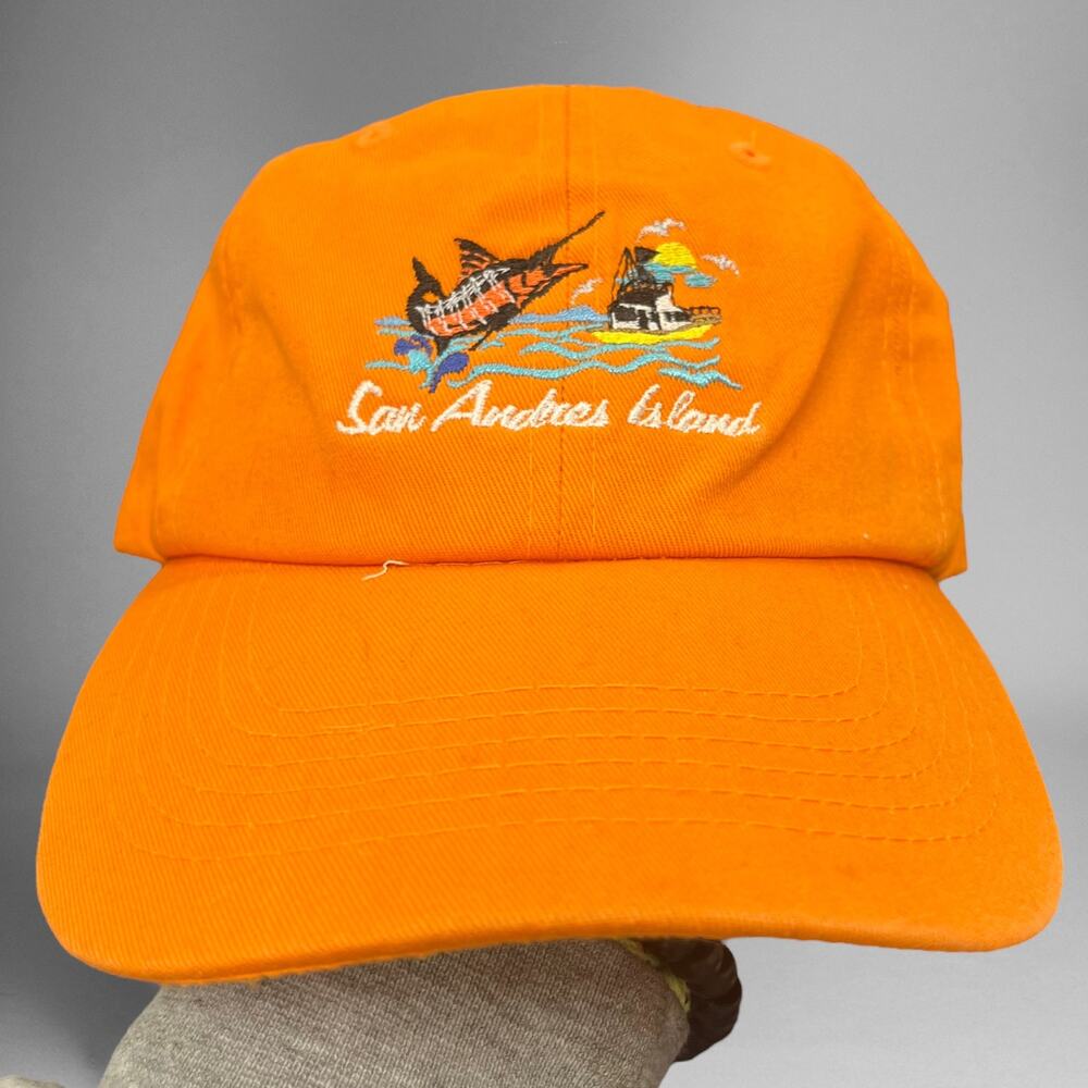Vintage San Andres Island Dad Hat Adjustable Strap Back Embroidered Swordfish